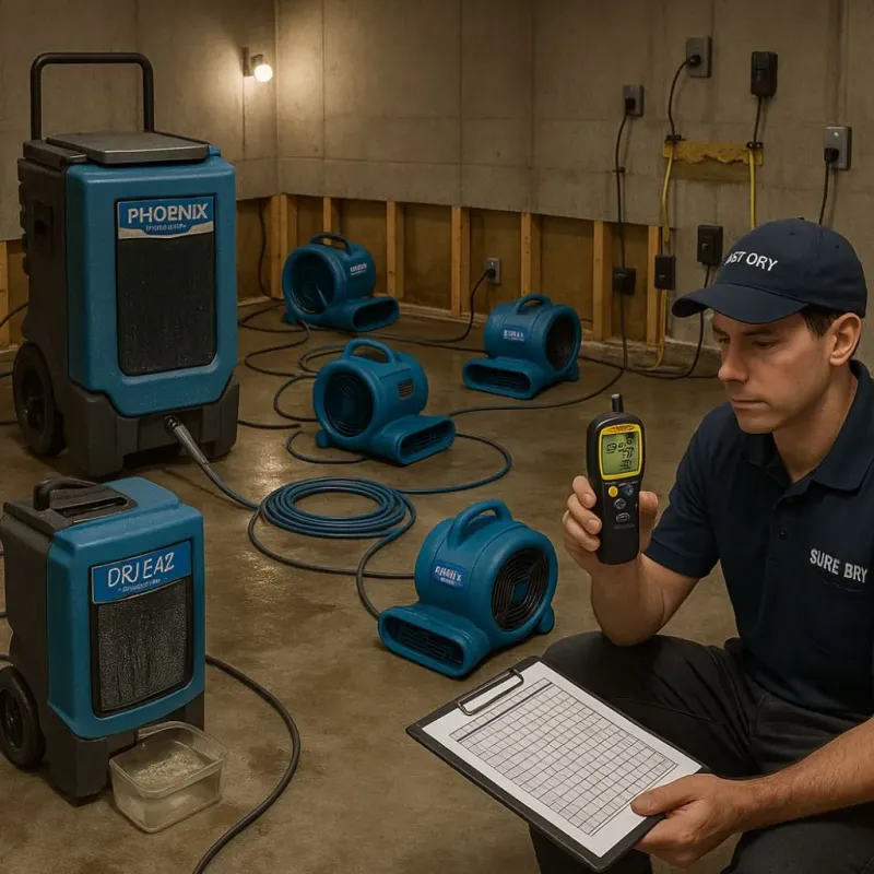 Structural Drying and Dehumidification process in Milford Mill, MD